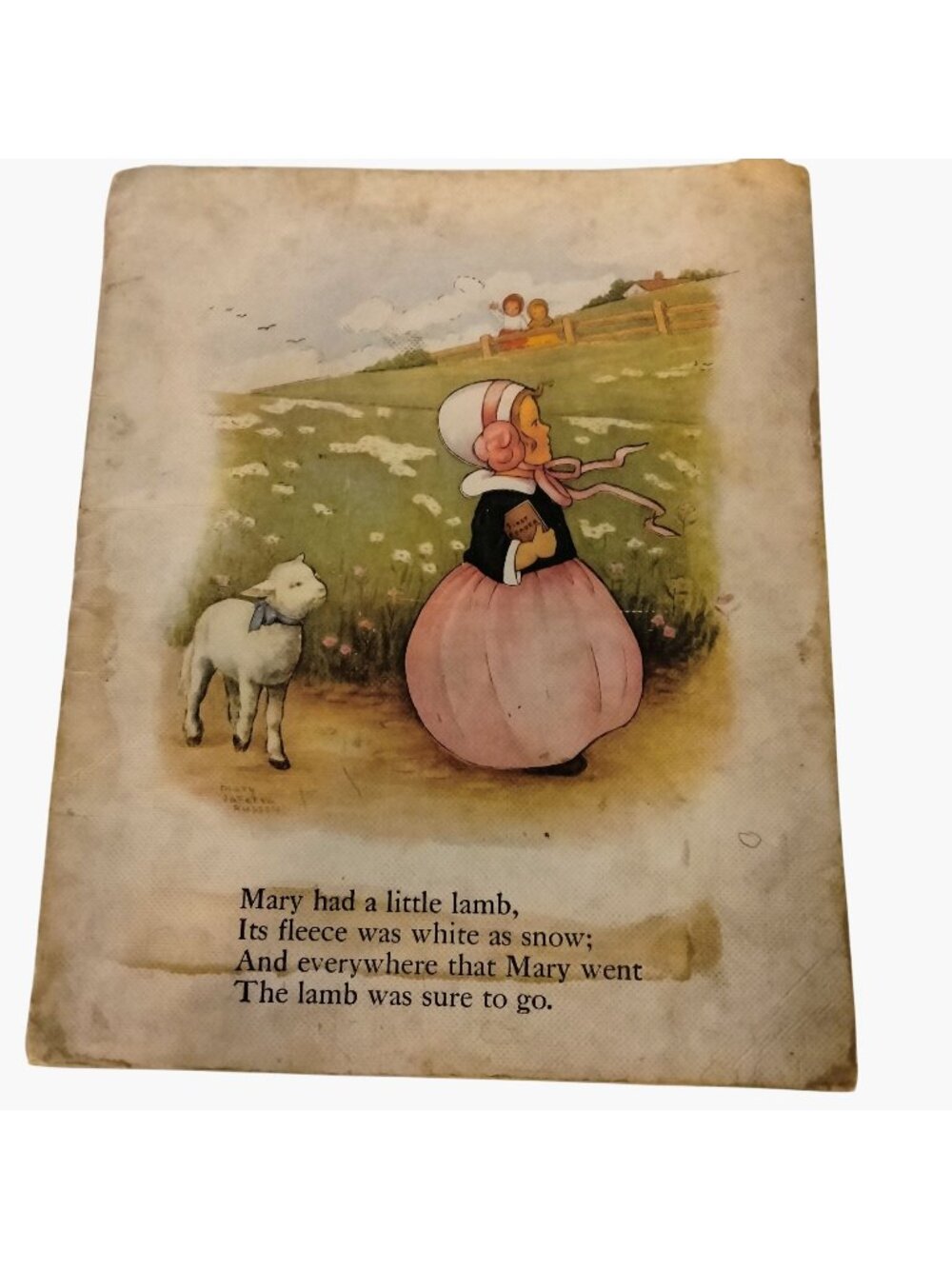 Nursery Rhyme Page Art Print Mary Little Lamb Vintage Lafetra Russell Craft Prin